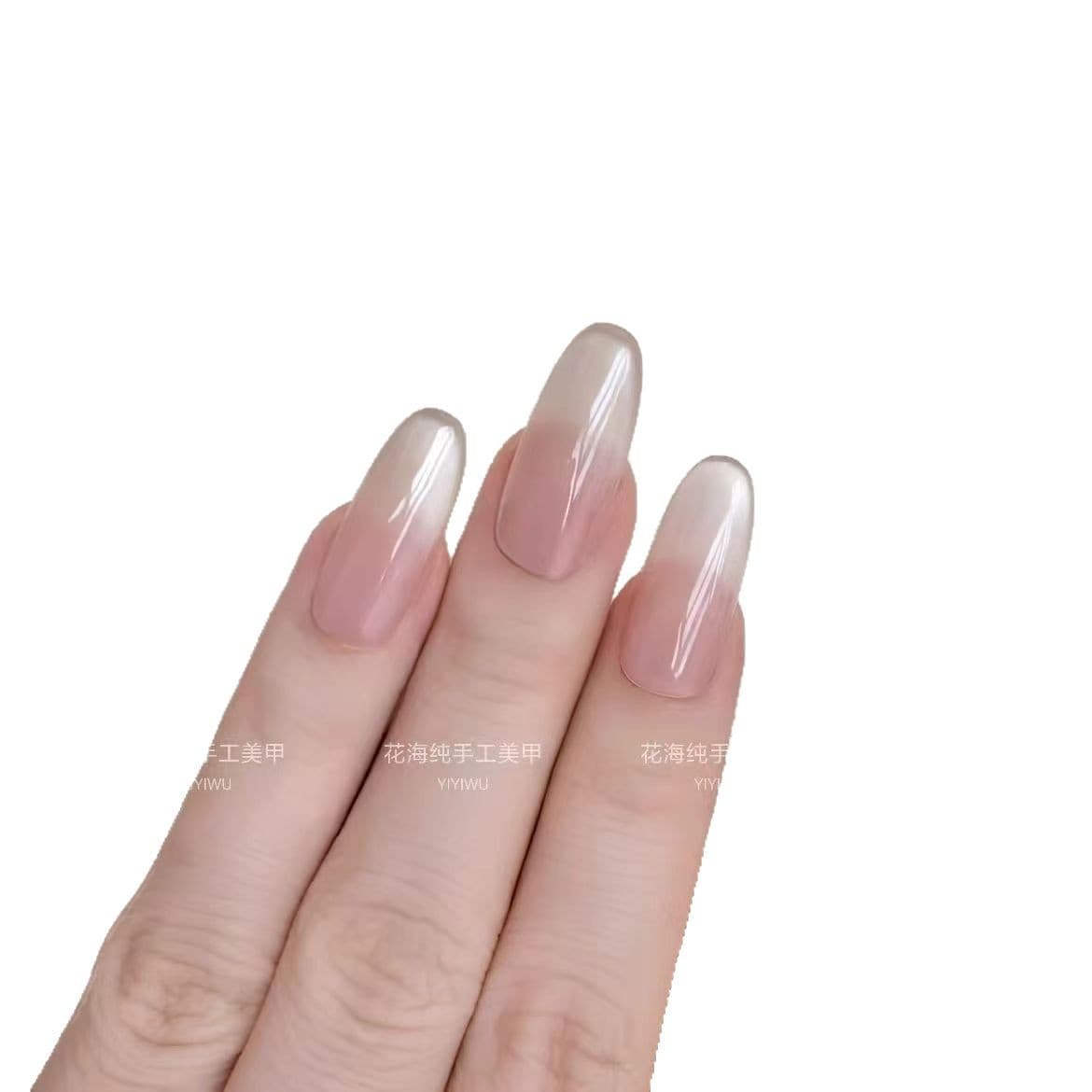 Chasing Light Cat Eye Handmade Gentle Cat Eye New Style Pure Handmade No Rhinestone Simple High-End Finished Nail Tips