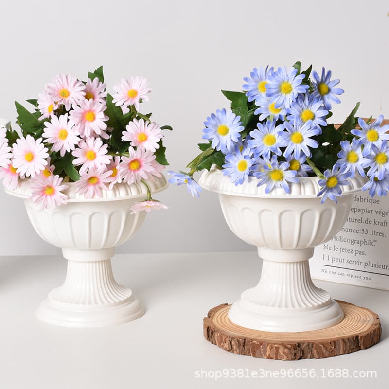 Roman European Style Plastic Flower Pot Wedding Decoration Prop Home Decor Artificial Flower Arrangement Succulent Balcony Small Flower Pot