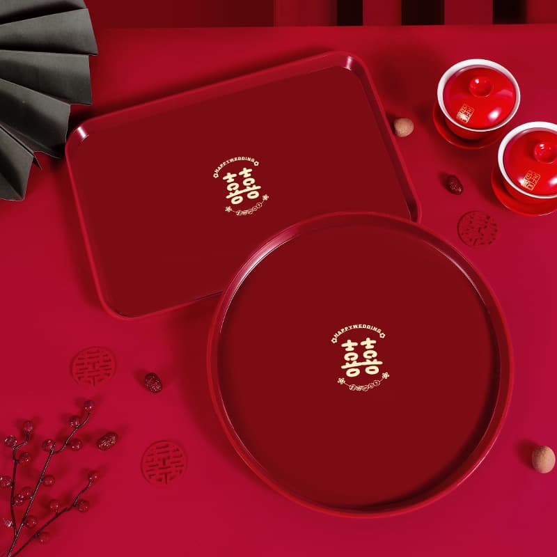 Wedding Tray Engagement Toast Red Tea Ceremony Fruit Plate Tea Set Wedding Essentials Collection