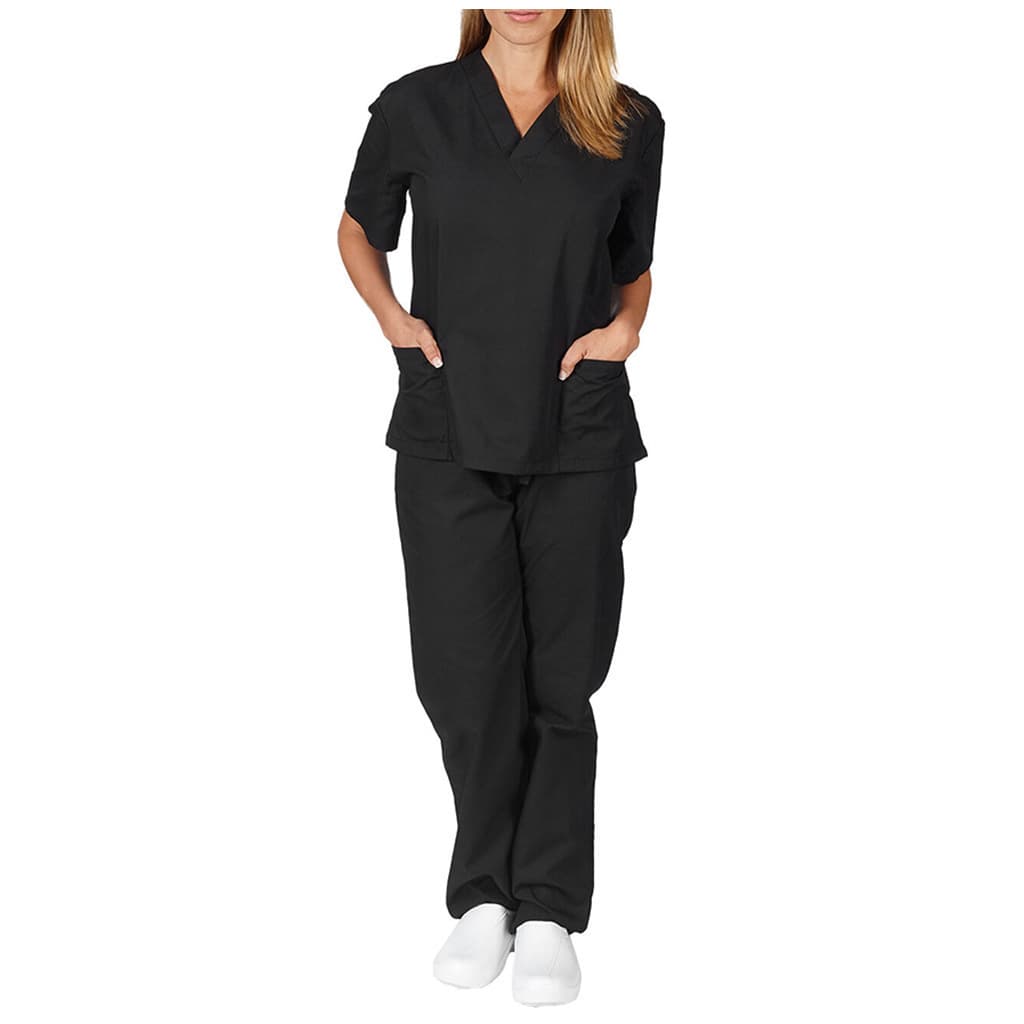Short Sleeve V-Neck Scrub Set for Hospital Clinic Doctors Nurses Quick-Dry Workwear Medical Staff Scrub Suit