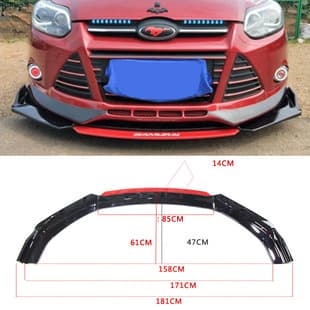 Factory Direct New Car Modified Four-Section Double-Layer Tongue Front Lip Bumper Diffuser Red Head Front Lip Spoiler