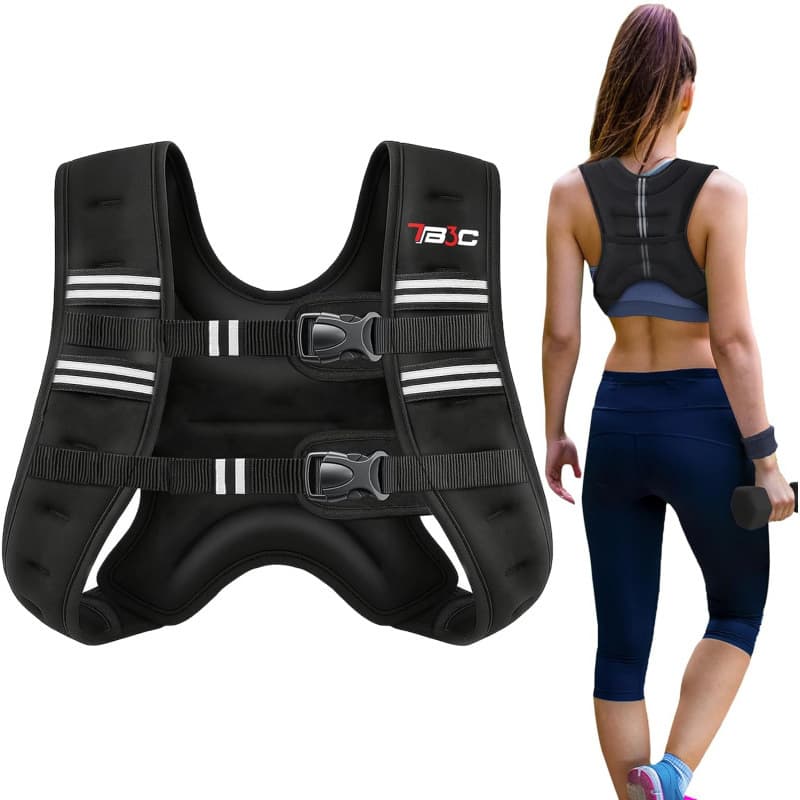 Weighted Vest, 6lb/8lb/12lb/16lb/20lb/25lb/30lb with Reflective Stripes Weighted Vest