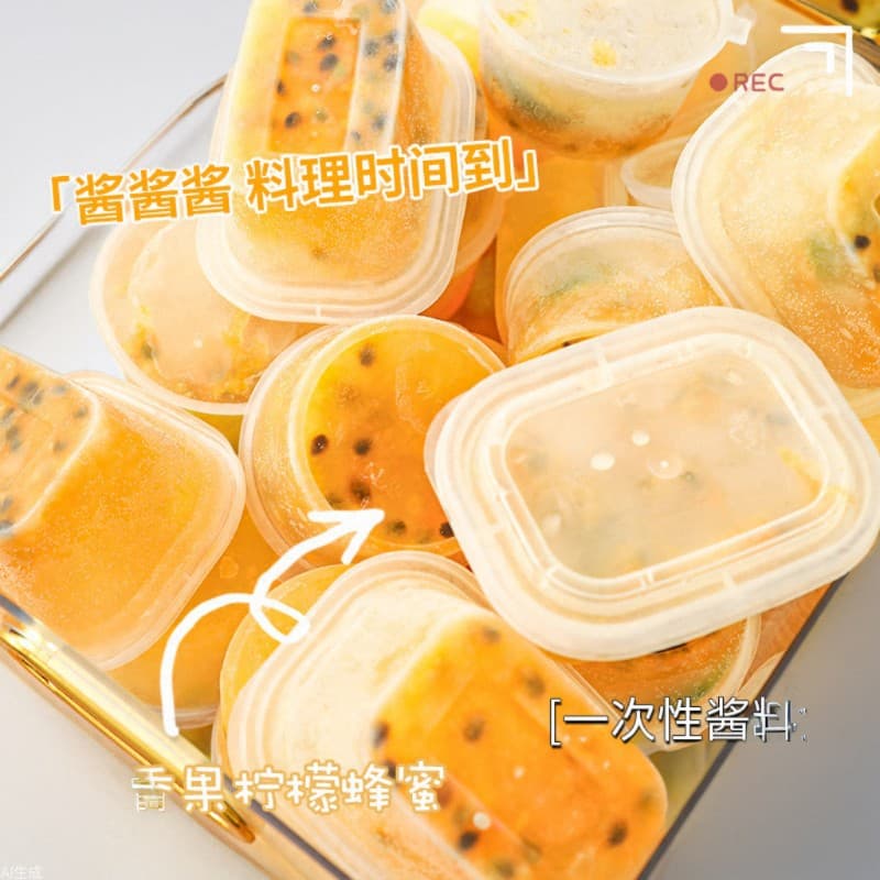 100 Spices Small Disposable Box Dipping Sauce Container Lemon Cold Storage Box Takeaway Business Onion Small Sub-box