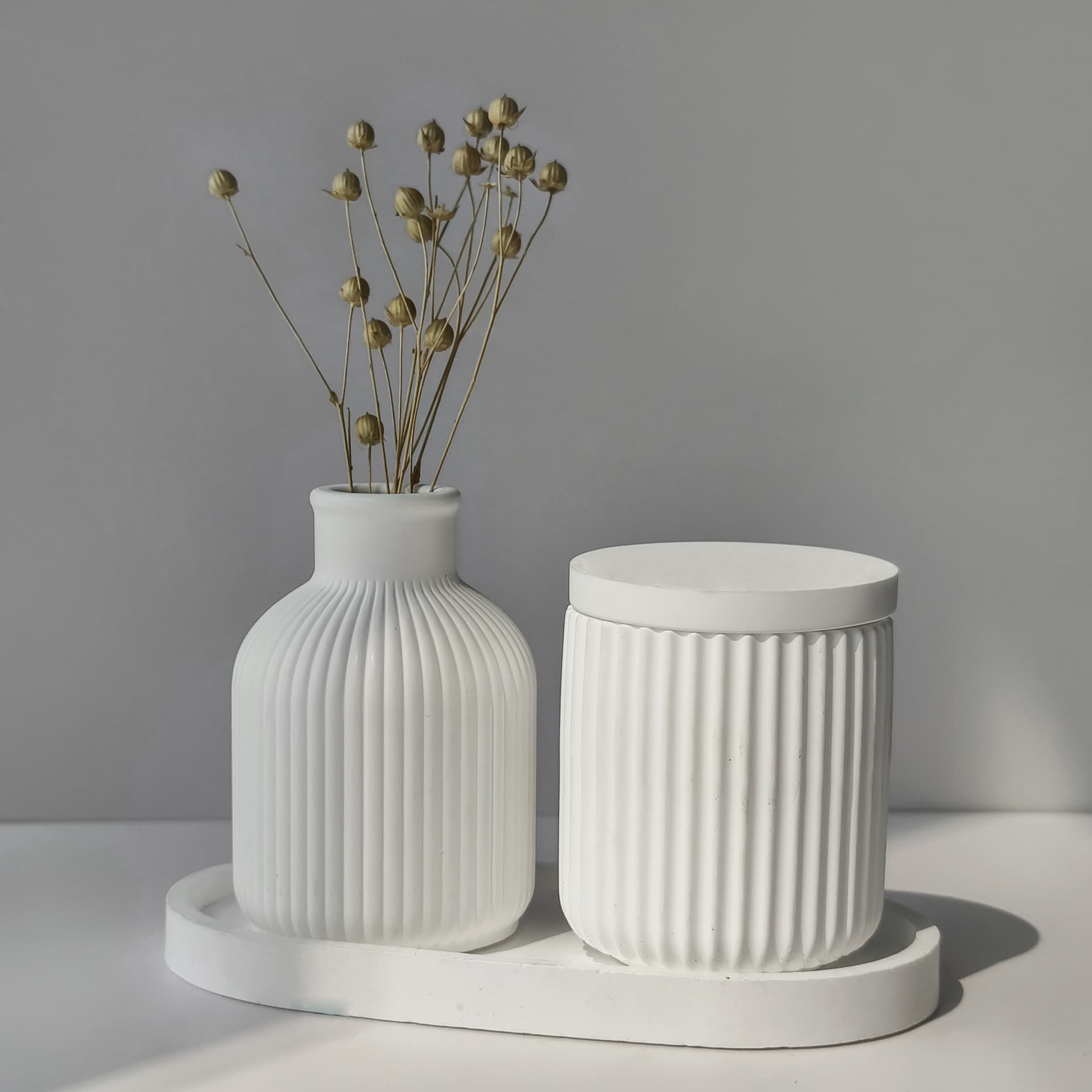 Jingmeihui Plaster Vase Silicone Mold DIY Resin Epoxy Desktop Decoration Plaster Tray Flower Arranger Mold