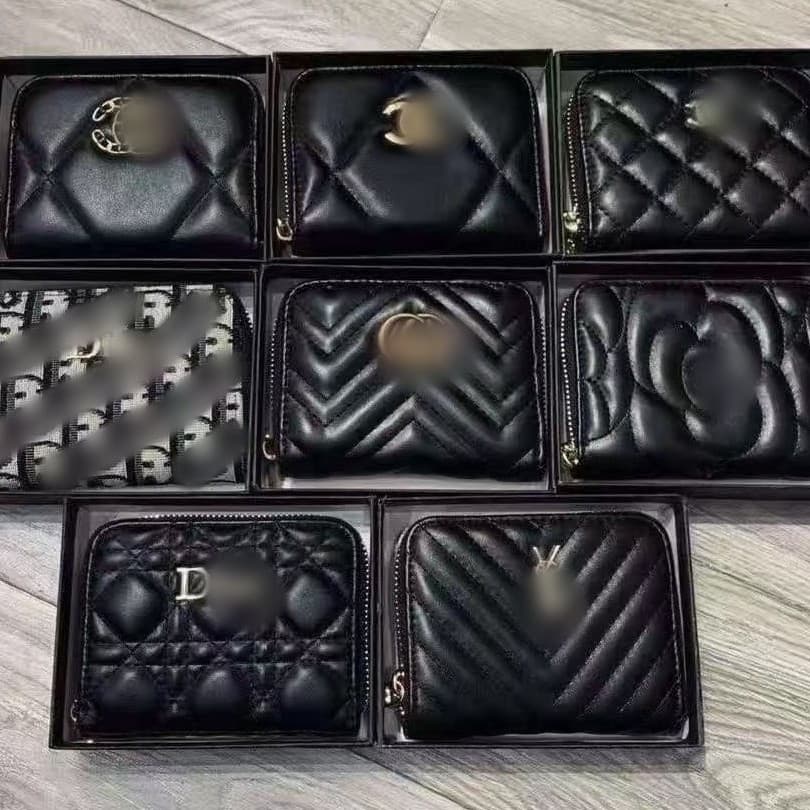 Zipper Wallet Small Chanel Caviar Long Wallet Diamond Quilted Stripe Lady Dior Multifunctional Wallet Clutch Classic Handbag