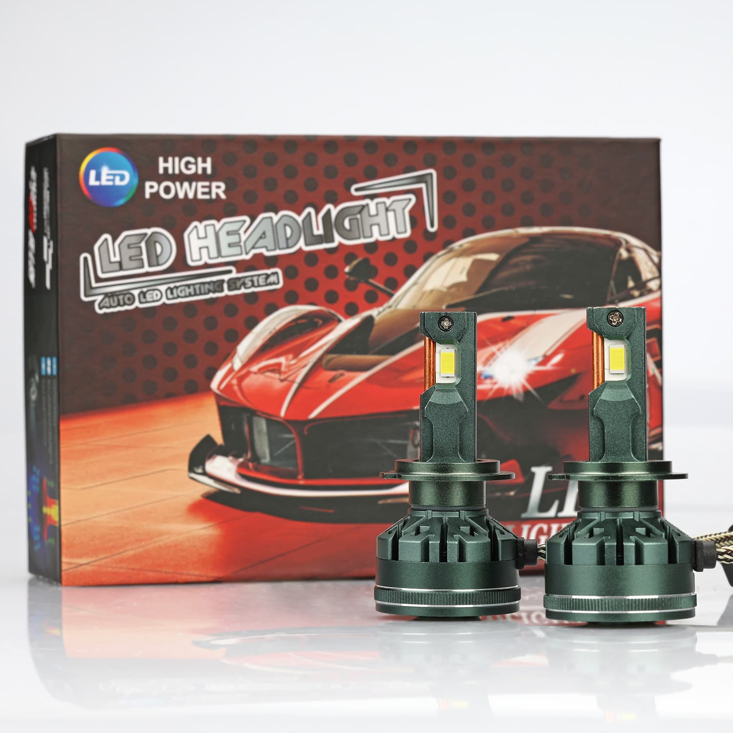 Factory wholesale double copper tube high power car light bulb H4H7 car modified headlight V45LEDHeadlight