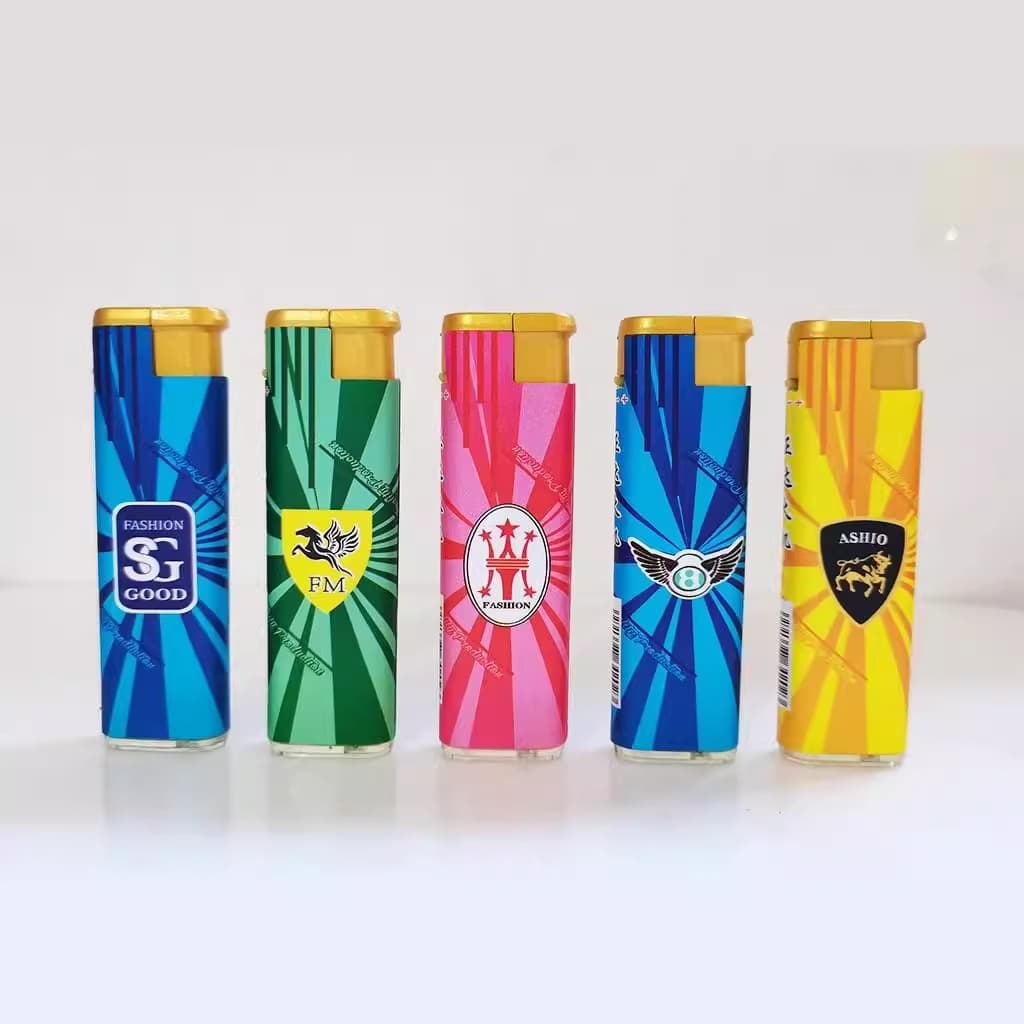 Shaodong manufacturer direct sales wholesale Zhengda 202 plastic jet lighter, supermarket refillable, minimalist style flame.