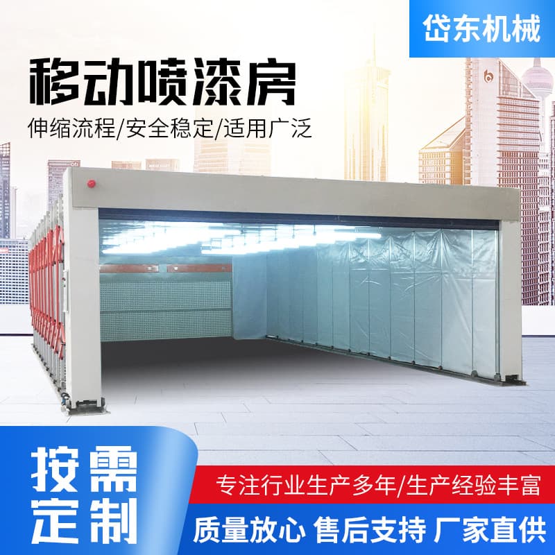 Fully Automatic Track-Type Industrial Foldable Spray Booth, Mobile Telescopic Room, Mobile Telescopic Spray Booth