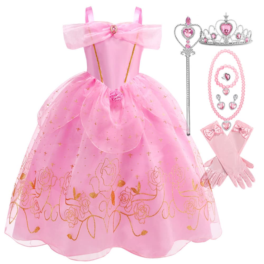 Girls Princess Dress Sleeping Beauty Girls Dresses Children's Summer Clothing Cinderella Princess Dress Aurora Princess