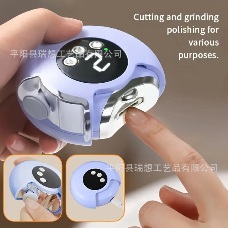 Cross-Border Electric Nail Clipper 2-in-1 Multifunctional Manicure Machine, Baby and Elderly Scissors Nail File, Portable Rechargeable