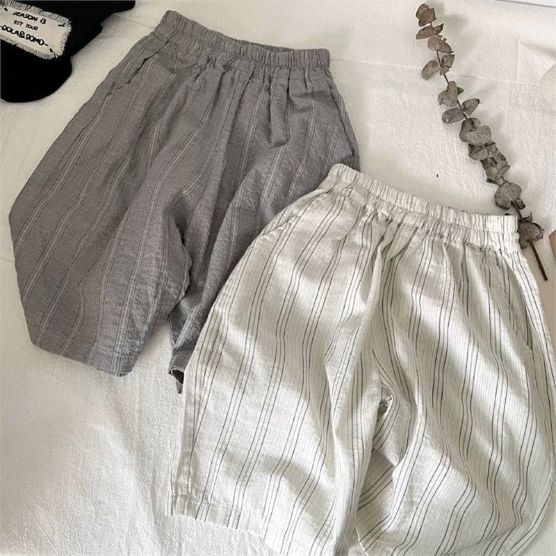 2025 Summer New Fashion South Korea Children's Cropped Pants Boys and Girls All-match Casual Lightweight Trendy Trendy Pants for Middle and Small Children