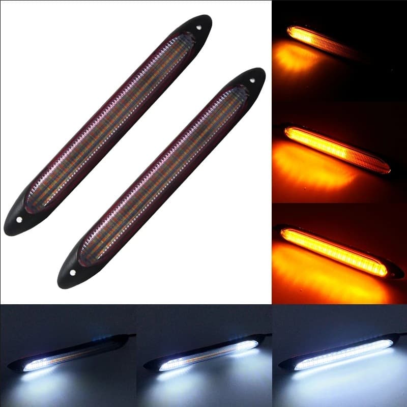 LED Car Daytime Running Light Flowing Turn Signal Modification High Brightness LED DRL White Yellow