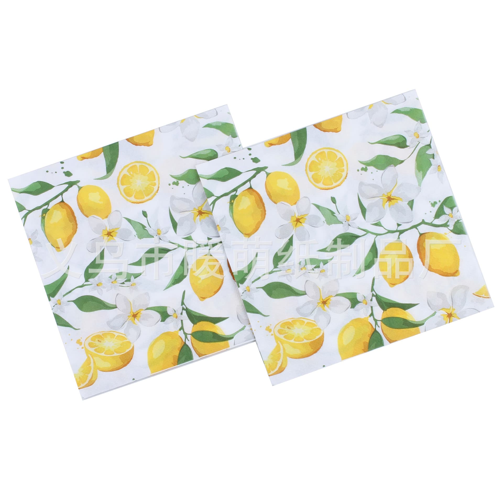 New flower lemon napkin birthday party theme decoration supplies printed paper napkin party celebration square napkin