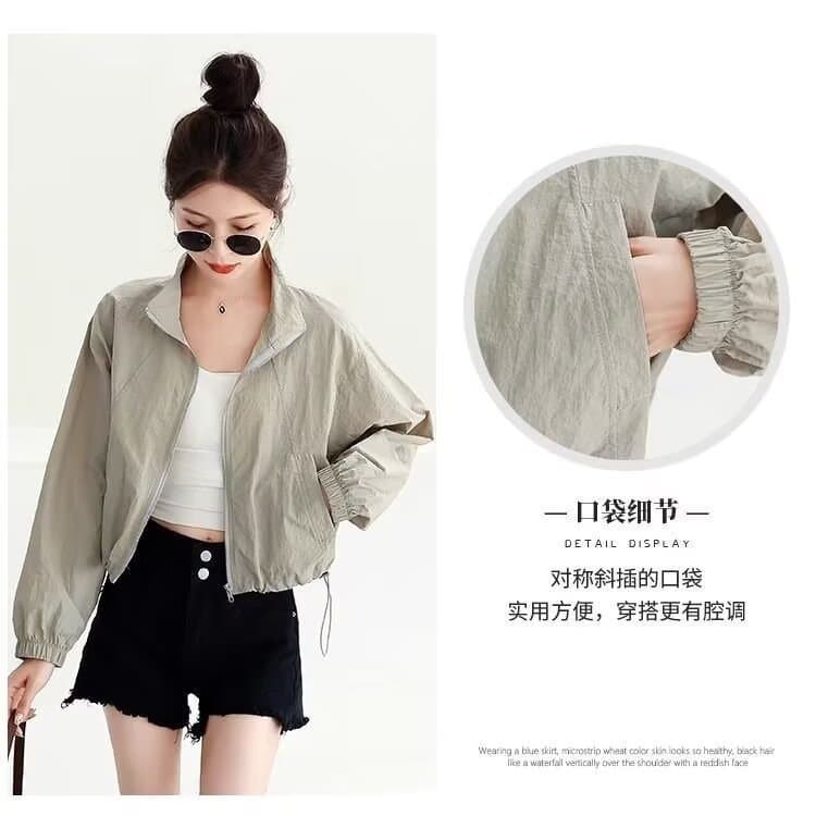 Women's Summer Stand-Collar Sun Protection Jacket 2026 New Arrival Lightweight Breathable Sporty Outdoor Wear Air Conditioning Jacket