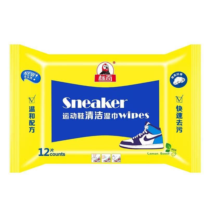 12-Pack Biaoqi Athletic Shoe Cleaning Wipes White Sneaker AJ Travel Shoe Edge Cleaner Shoe Stain Removal No-Rinse One Wipe Whitening