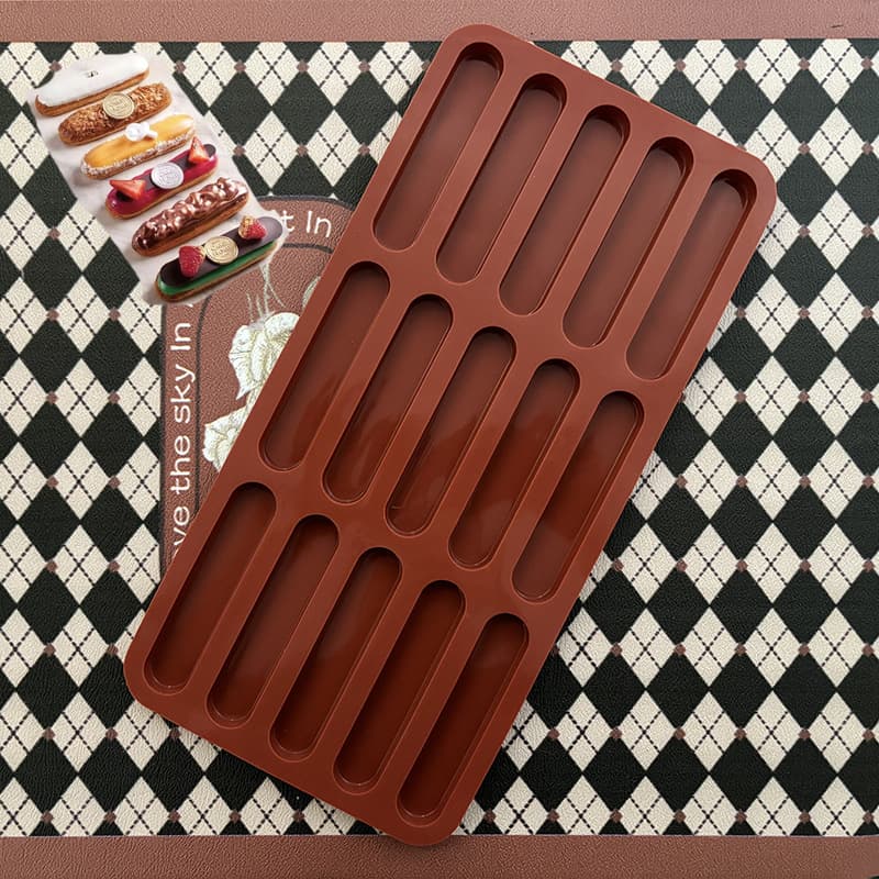 Silicone 15-Cavity Finger Biscuit Mold for Wax Bottle Candy, Chocolate Ice Cube Tray, Popsicle, Cookie, Resin Casting, Soap, and Ice Cream Mold