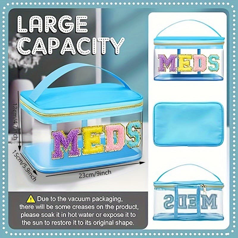 Amazon cross-border embroidery storage bag PVC letter cosmetic bag travel toiletry handbag large capacity cosmetic bag