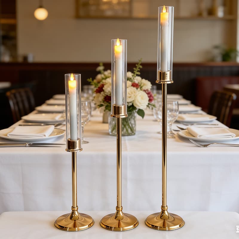 New cross-border wedding single-head candle holder, wedding party decoration, wedding venue setup, home decoration.