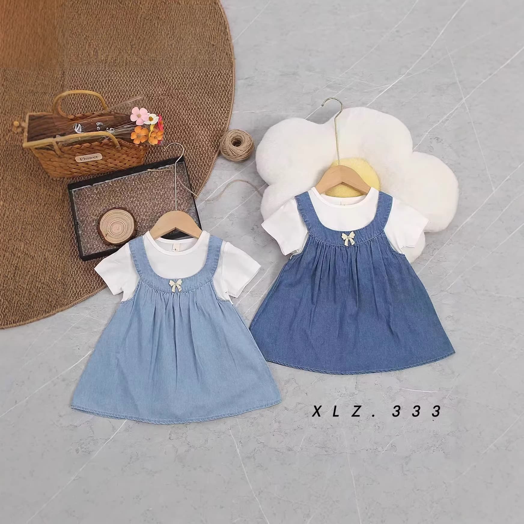 Girls Summer Denim Overall Dress 2026 New Stylish Short Sleeve Kids Dress Baby Short Sleeve Dress for Girls