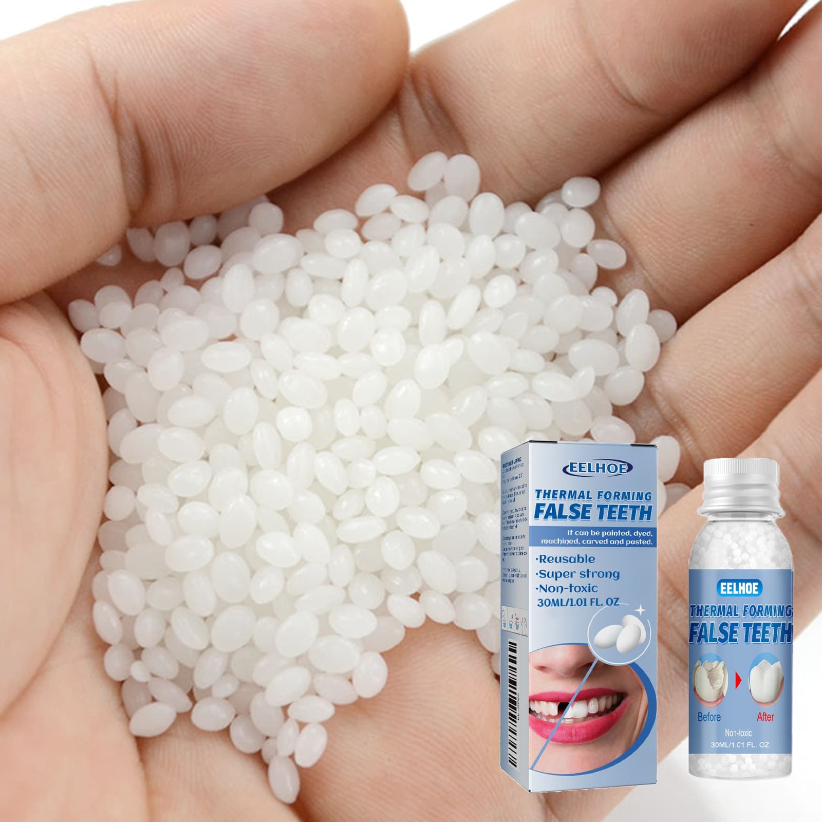 EELHOE Moldable Dental Wax for Film and TV Makeup, Temporary Tooth Filler for Gaps and Cavities