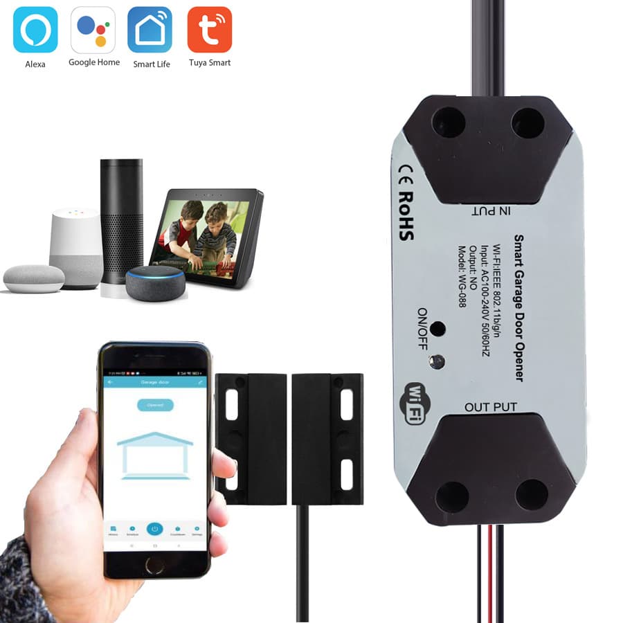 Smart Wifi Garage Door Opener App Control Tuya Compatible Secure Protective Smart Home Device
