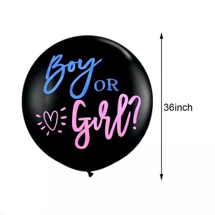 Multi-style 36-inch Boy or Girl Gender Reveal Balloon - Large Black Balloon