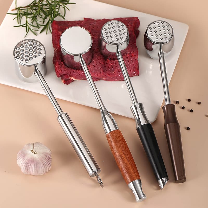 Thickened solid 304 stainless steel dual-sided meat tenderizer for home kitchen steak preparation