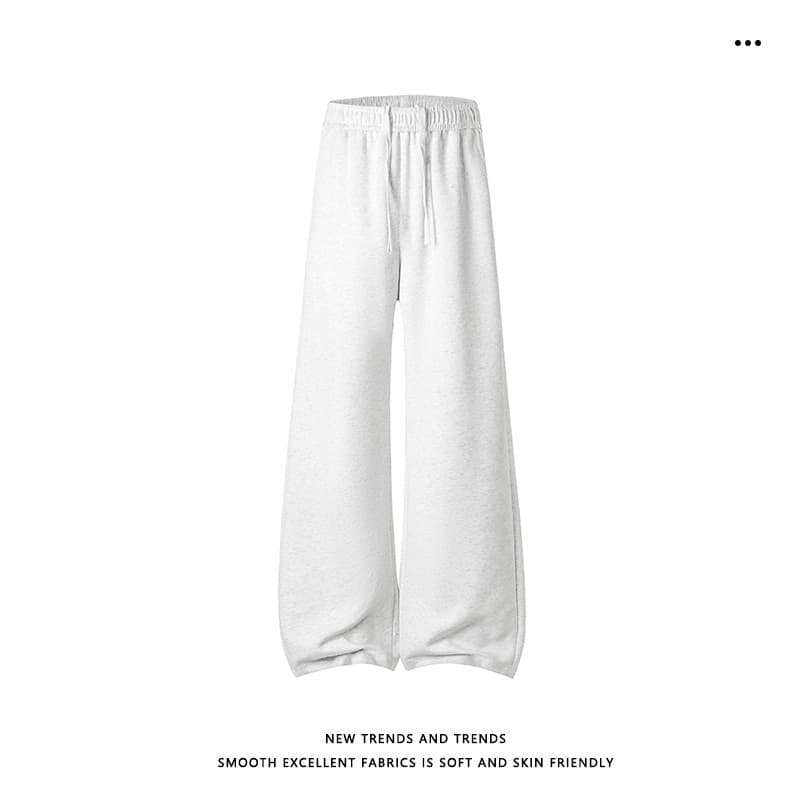 2026 American-style solid sweatpants for men, new autumn/winter trendy loose straight-leg casual heavy-weight pants