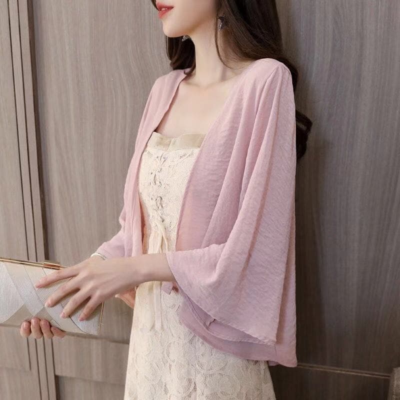 Summer Lightweight Short Cardigan Sweet Sun Protection Fashionable Versatile Loose Open Front Spring Summer Trend