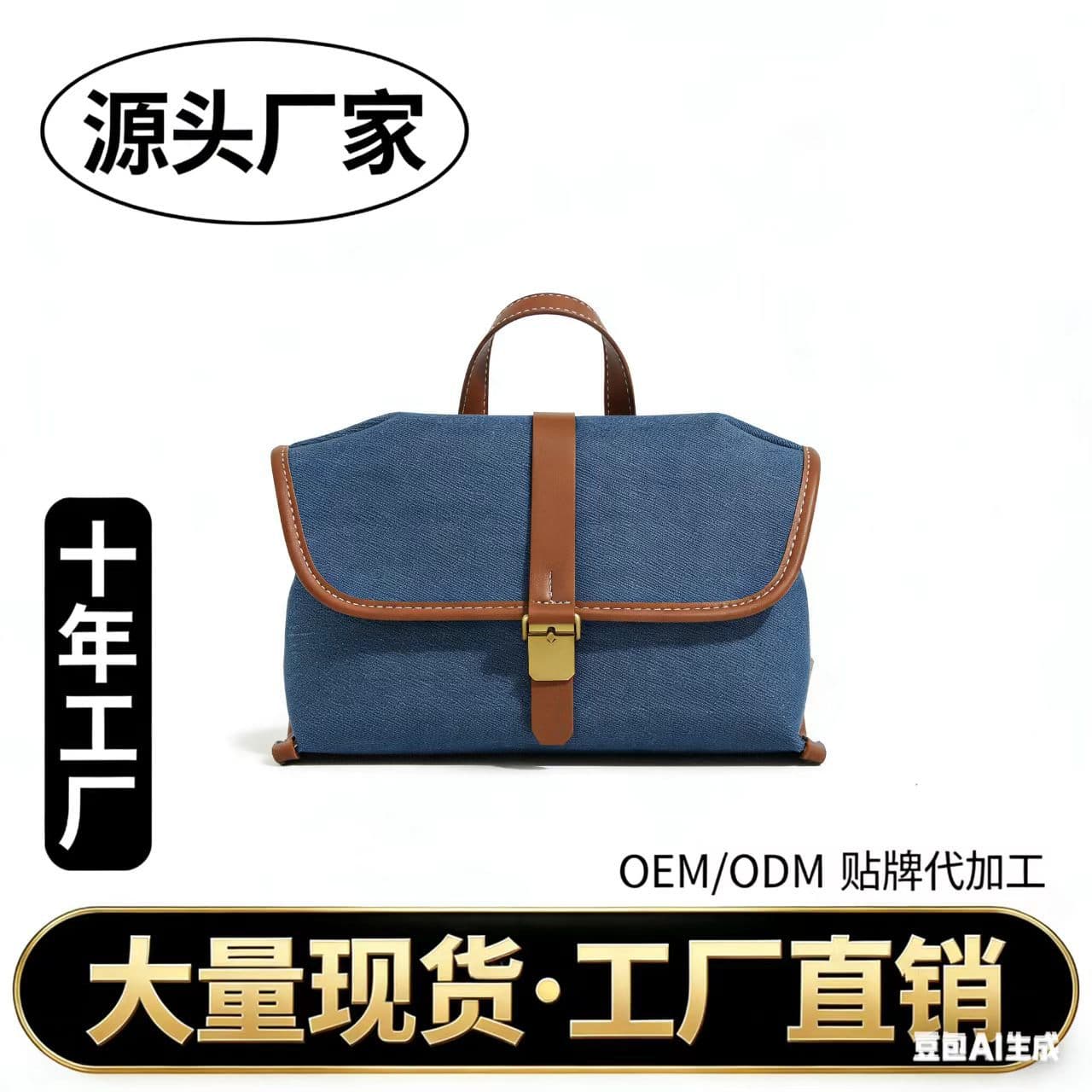 Summer 2024 Denim Patchwork Small Crossbody Bag Fashionable Commuter Single Shoulder Sling Bag Elegantly Versatile Handbag