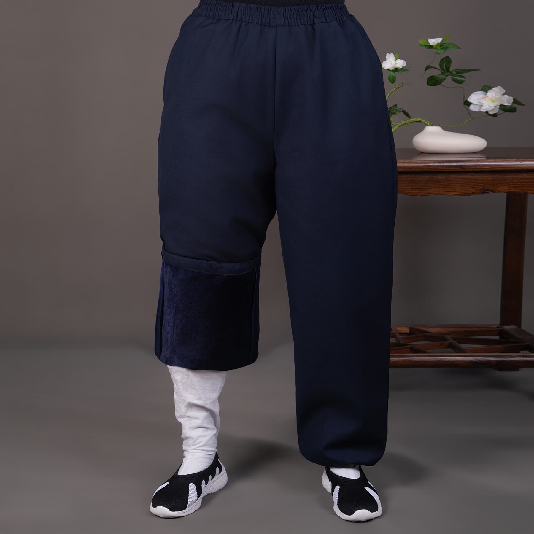 Thickened winter warm Taoist robe, serge fleece-lined single pants, loose meditation Taoist uniform, fleece-lined Taoist pants, outerwear Taoist robe, cotton pants