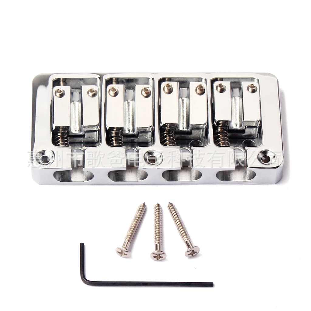 Musical Instrument Accessories - Chrome Reverse Bass Bridge for 4-String/5-String Guitar