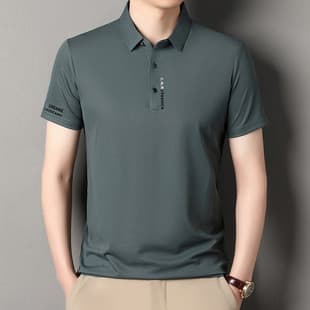 New Quality Waffle Men's Short Sleeve Polo Shirt Turn-down Collar Casual T-shirt Big Size Top Men's Clothing Undershirt