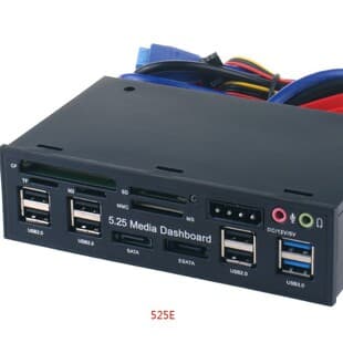 5.25-inch Optical Drive Bay Multi-Function Panel USB 3.0 HUB Card Reader Front Panel for Desktop PC Case