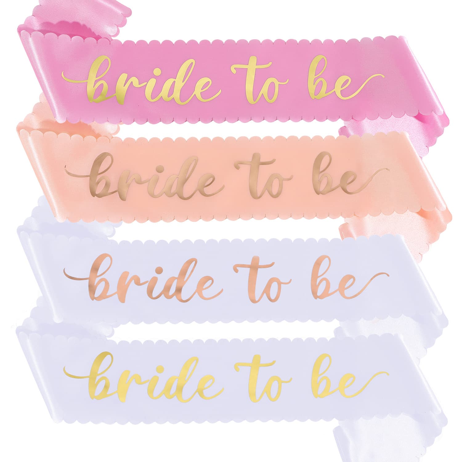 Cross-border Bride-to-Be Sash for Bachelorette Party, Wavy Edge Shoulder Strap, Gold Foil Wedding Sash, Bride to Be Etiquette Sash