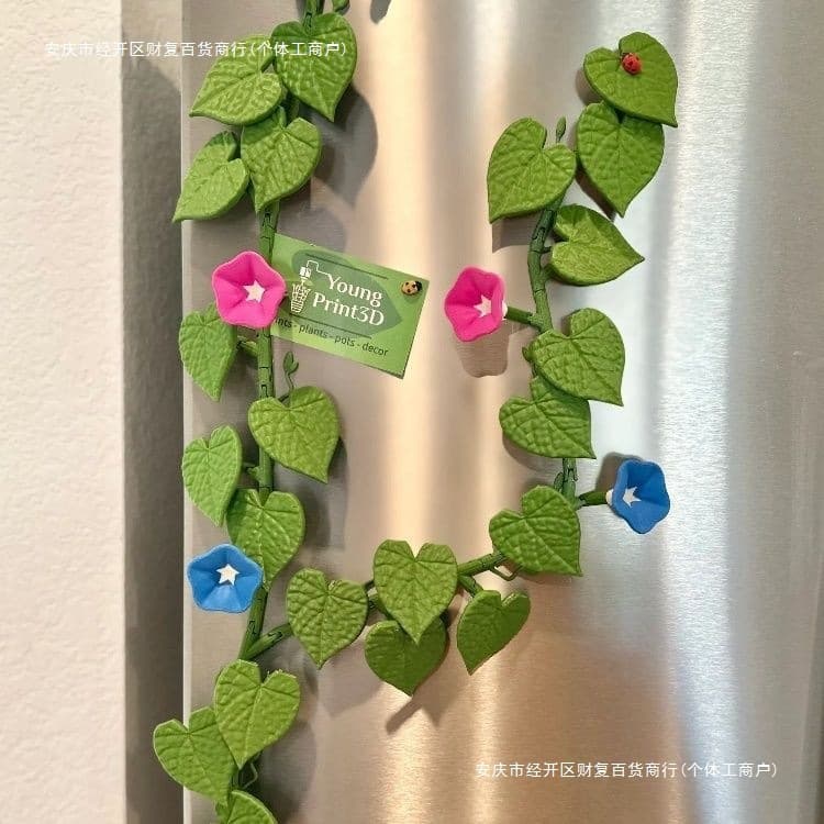 Cross-border Morning Glory Magnets 3D Printed Artificial Morning Glory Refrigerator Magnet Decoration No