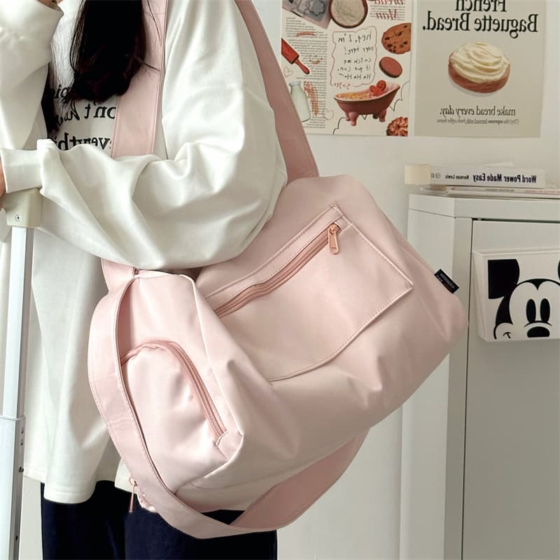 Korean Style Short Trip Bag Large Capacity Women's Shoulder Bag Lightweight Sports Swimming Gym Bag Travel Storage Backpack