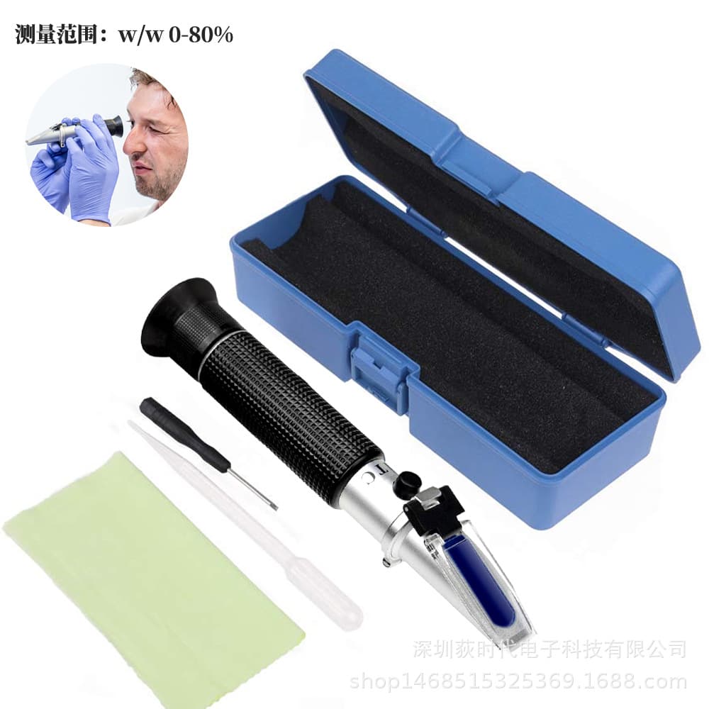 Portable Optical Refractometer Alcohol Tester Handheld Alcohol Concentration Measurement Instrument Range 0-80% Refractometer