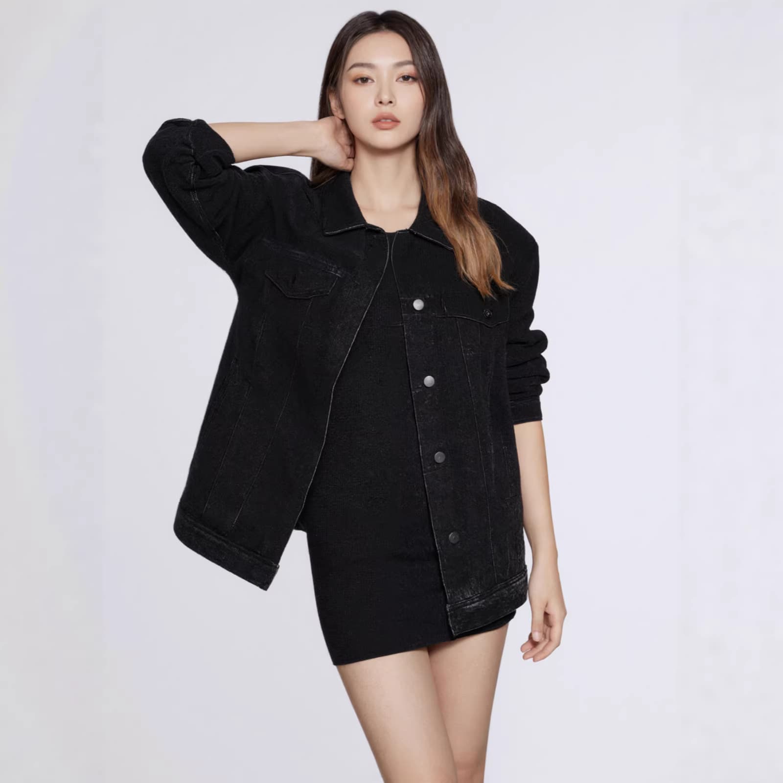 2026 Spring European and American Style Cross-Border Denim Jacket for Women, Loose Fit, Versatile Long-Sleeve Top, New Women's Cardigan Jacket