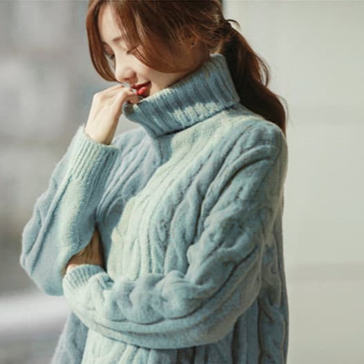 Fall Winter Cross-Border Women's Sweater European American Export High Neck Knitwear Dalang Sweater Wholesale