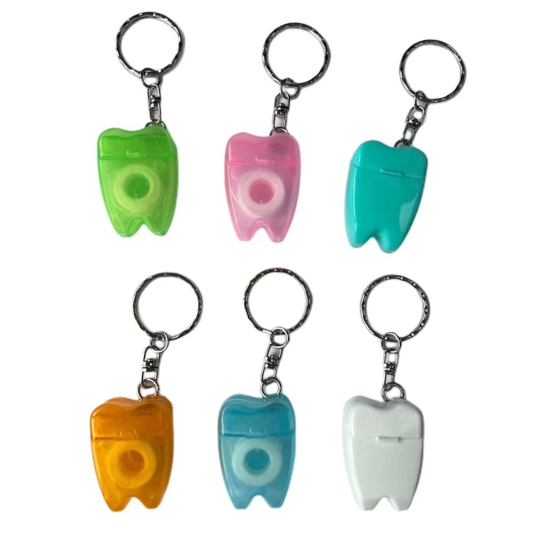 Dental Floss Picks Disposable Ultra-Fine Teeth Cleaning Floss Portable Flat Floss Keychain Accessory Wholesale