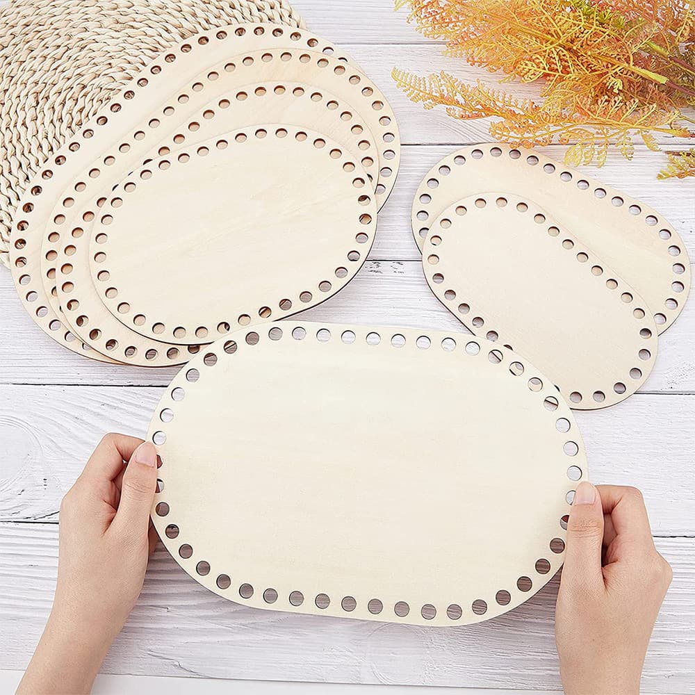 Wooden Mini Cross Stitch Frame DIY Round Oval Embroidery Hoop Board