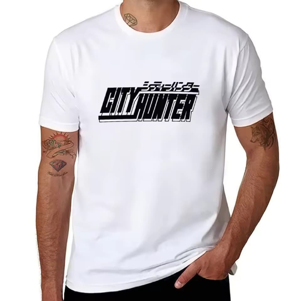 [Cross-border EU Size] Men's T-Shirt Plain City T-Shirt Hunter Personalized Larson T-Shirt Nicky T Black