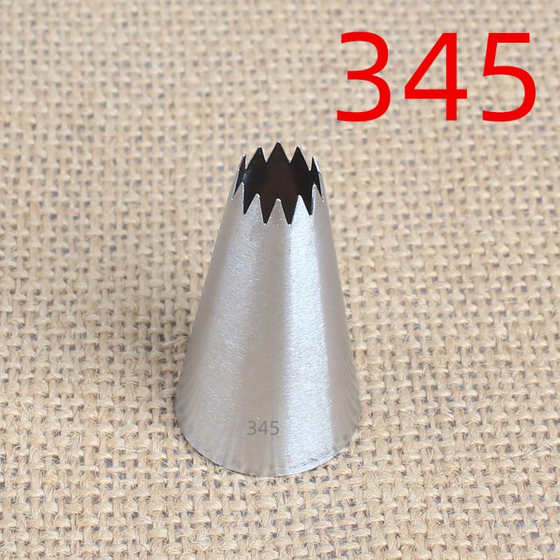 345# 12-tooth butter piping nozzle lace 304 stainless steel baking DIY tool medium size