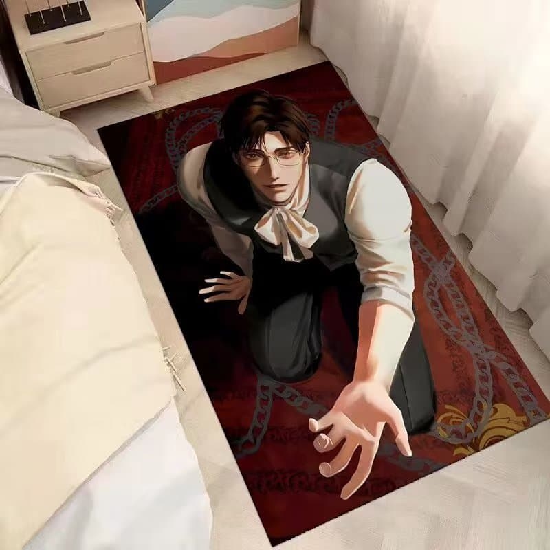 Anime and Game Themed Mat, Balcony Non-Slip and Cold-Insulating Foot Pad, Bedside Rug, Decorative Carpet for Living Room