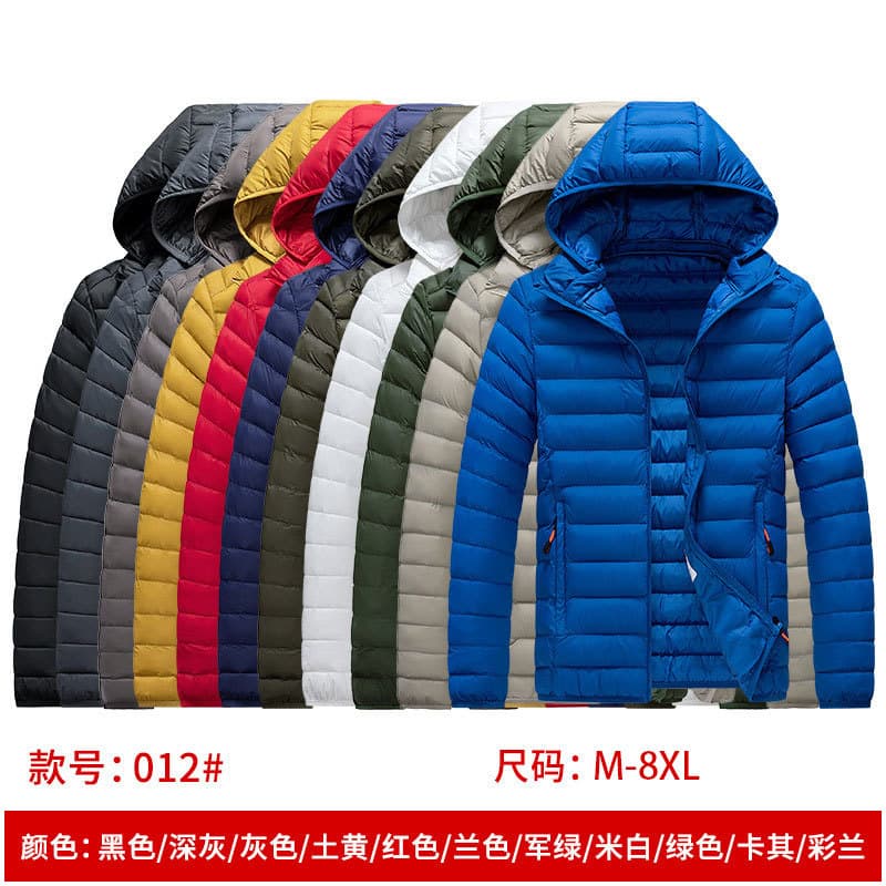 Amazon Cotton Coat For Men 2024 Winter Lightweight Padded Jacket Multi-Color Hooded Regular Style Casual Clothing From China