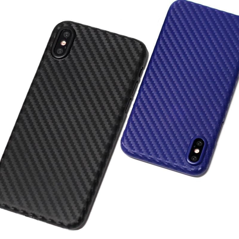 Simple iPhone X Carbon Fiber Texture Phone Case, Thin PP Case for Apple XR, Compatible with XS Max Protective Cover, Anti-Fingerprint