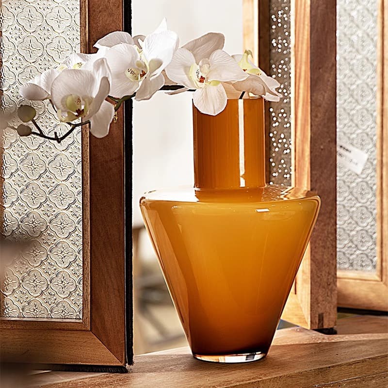 Nordic Mid-Century Vase Premium Glass Vase Decoration for Living Room Dining Room Bedroom Flower Arrangement Elegant Ornament
