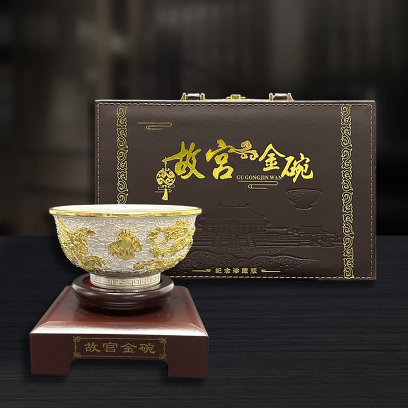 In stock Forbidden City gold bowl gift box set, various styles of gold bowls with fluorescent anti-counterfeiting gold banknotes are hot-selling and can be shipped on behalf of others