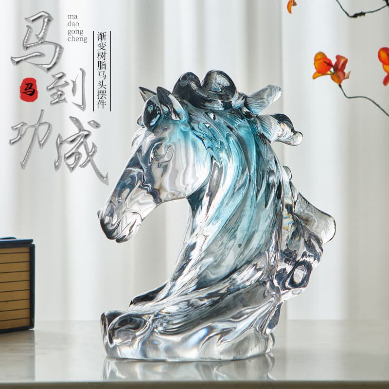 Luxury High-End Horse Arriving Success Ornament for Living Room Wine Cabinet Study TV Cabinet Home Elegant Decorative Craft